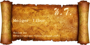Weiger Tibor névjegykártya